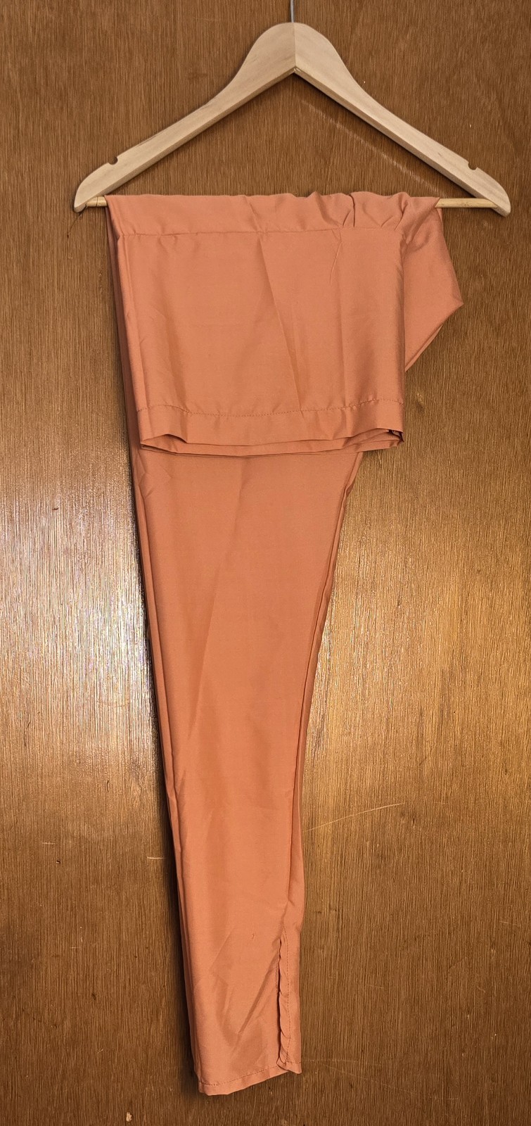 Peach Silk Blend Sequin Anarkali SalwarKameez w/Dupatta size 38 removable sleeve
