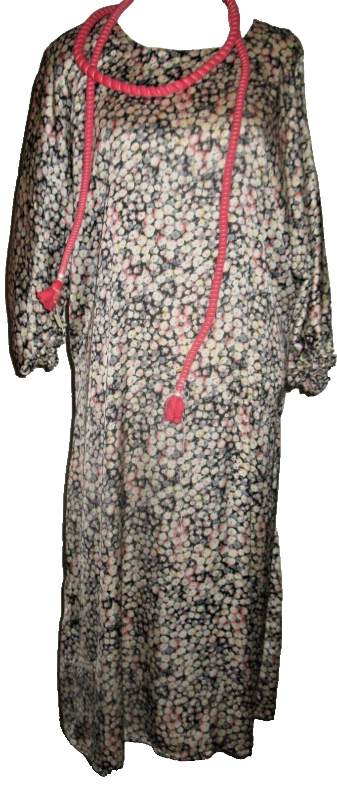 Ladies New kaftan style loose tunic shirt kamiz with black tights and chunri XL