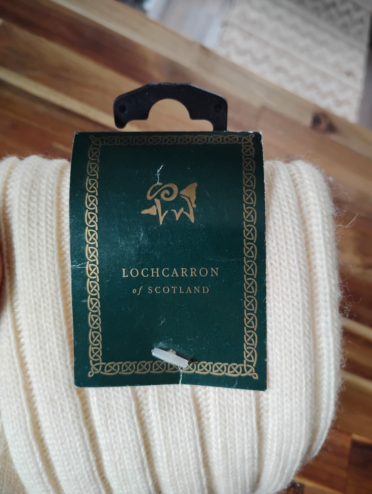 Soft Mens Highlander Collection Kilt Hose-Lochcarron Scotland Ivory Cream Sz.10