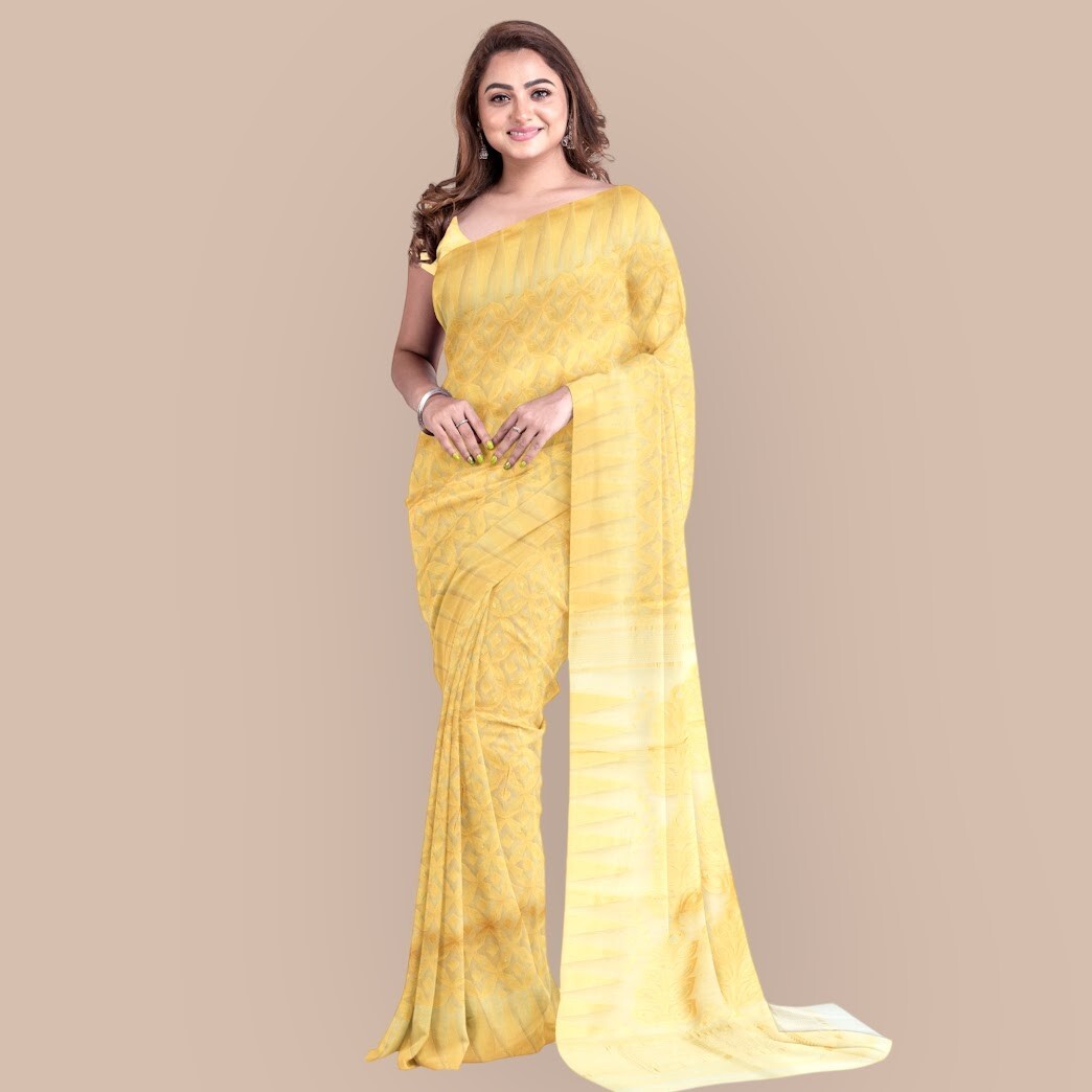Cxmat Soft Woven Cotton Dhakai Jamdani Saree