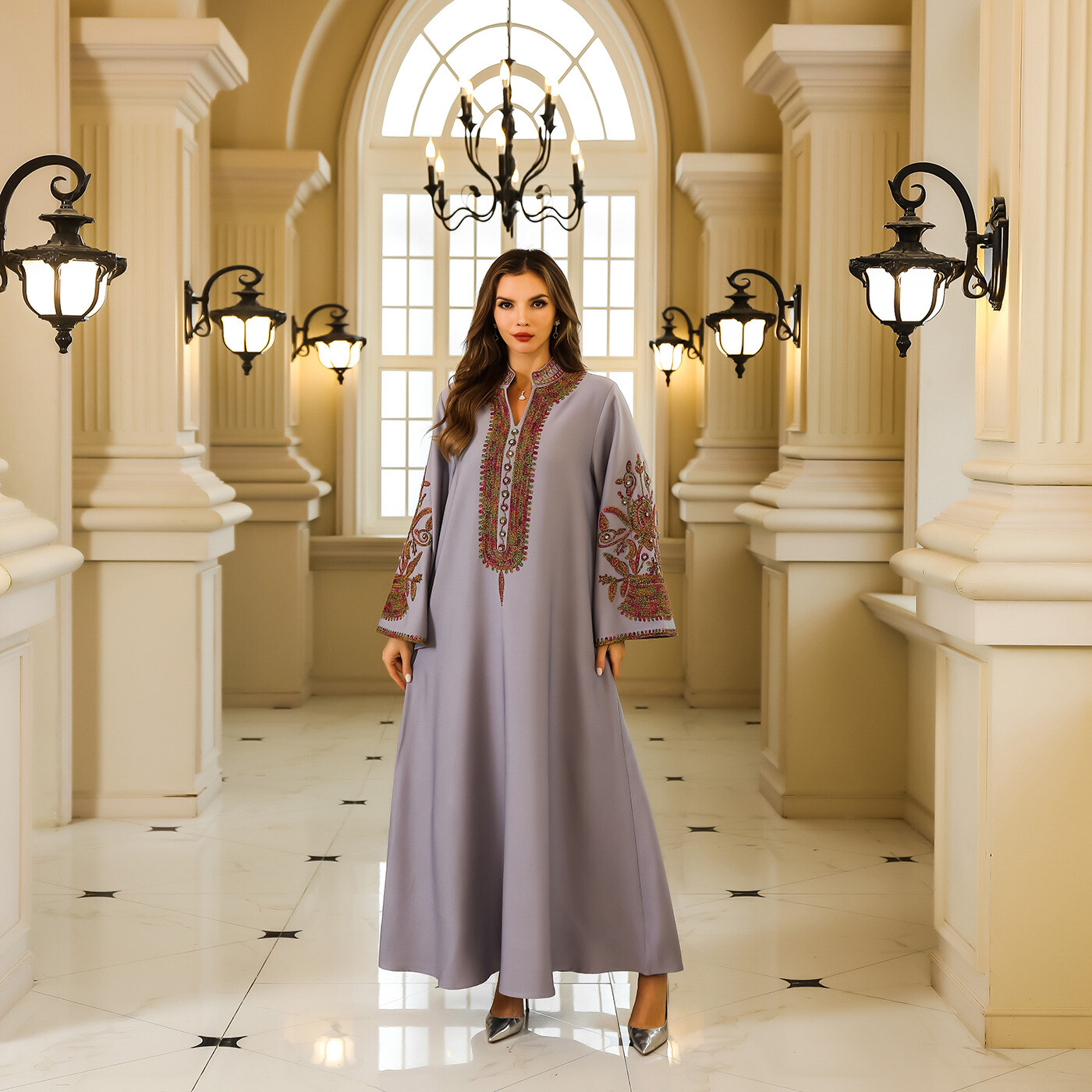 Women Dress Embroidery Kaftan Arab Burqa Muslim Ladies Party Robe Dubai Abaya