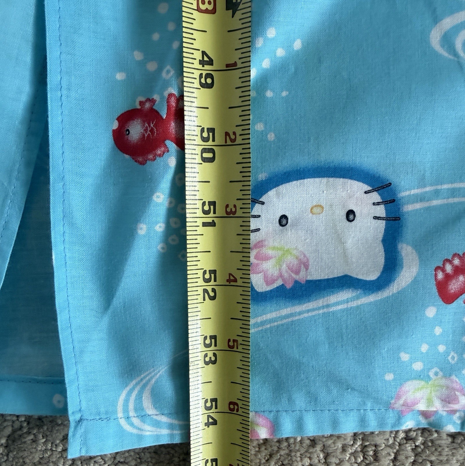Hello Kitty Sanrio Cotton Yukata Kimono Robe Blue Kawaii One Size Japan