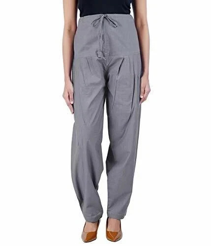 Cotton Salwar Women Bottom Women Patiala Regular Paint Fit Size Salwar Grey