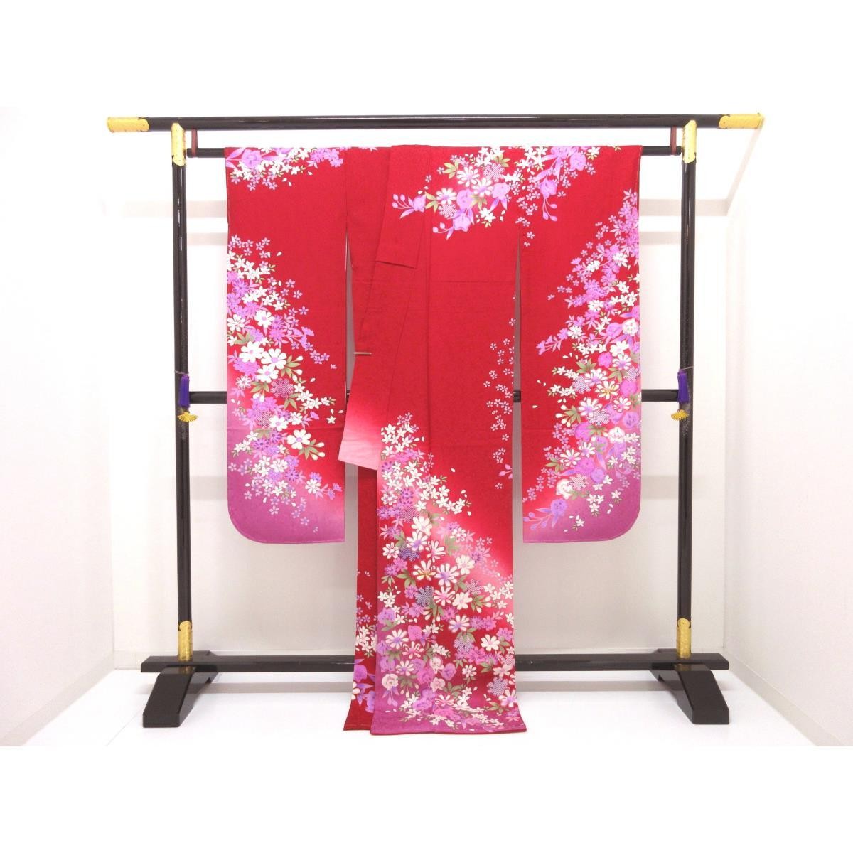 Authentic [Unused] JAPANESE KIMONO Yuzen Gold Leaf Processing Gradation Dye …