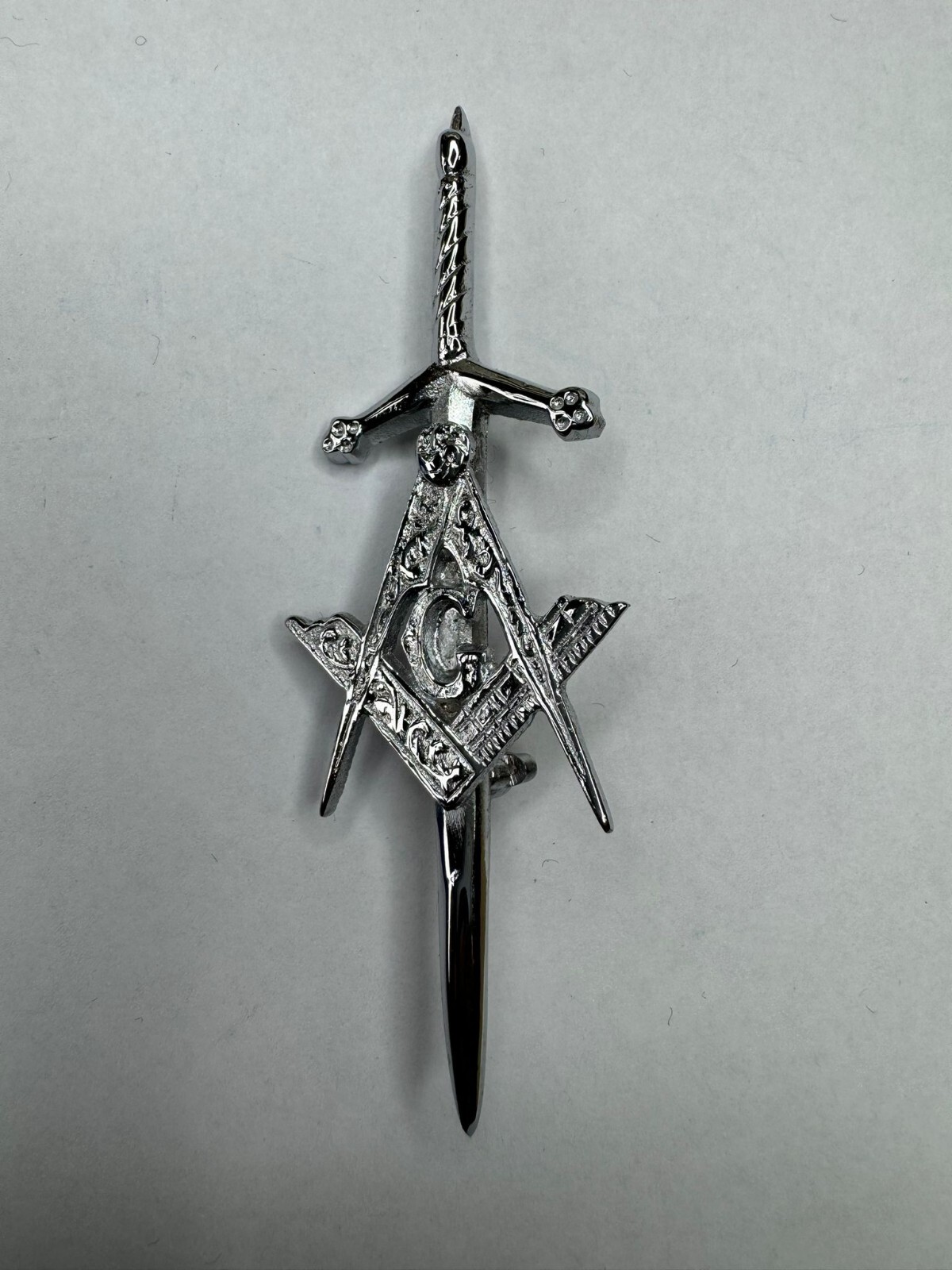 Scottish MASONIC 4″ Nickel Chrome Finish Kilt Pin