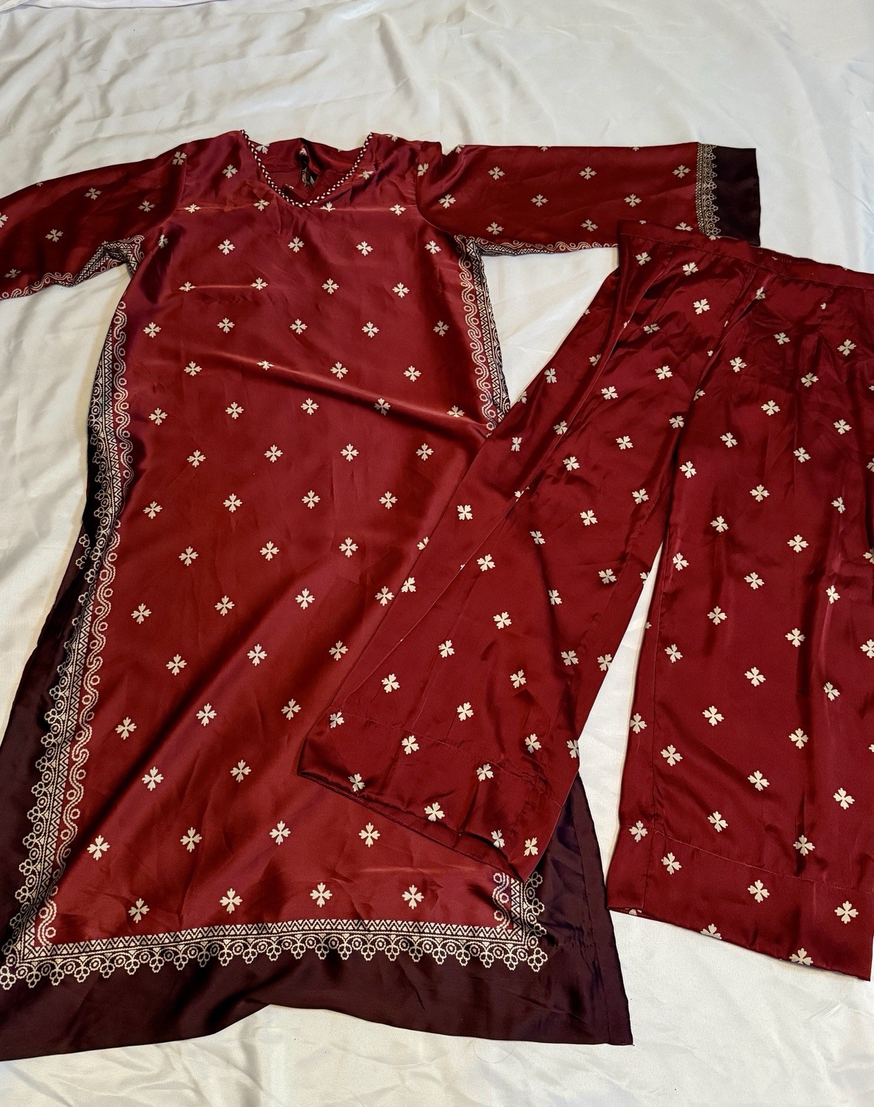 S.Mehic Salwar Kameez Embroidered Silk Blend Chiffon Women M Pink Black Green