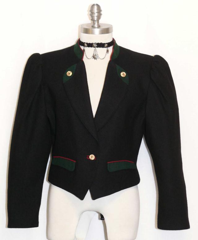 WOOL German Short JACKET Winter Women Hunting Riding Dress Coat BLACK 38 8 S