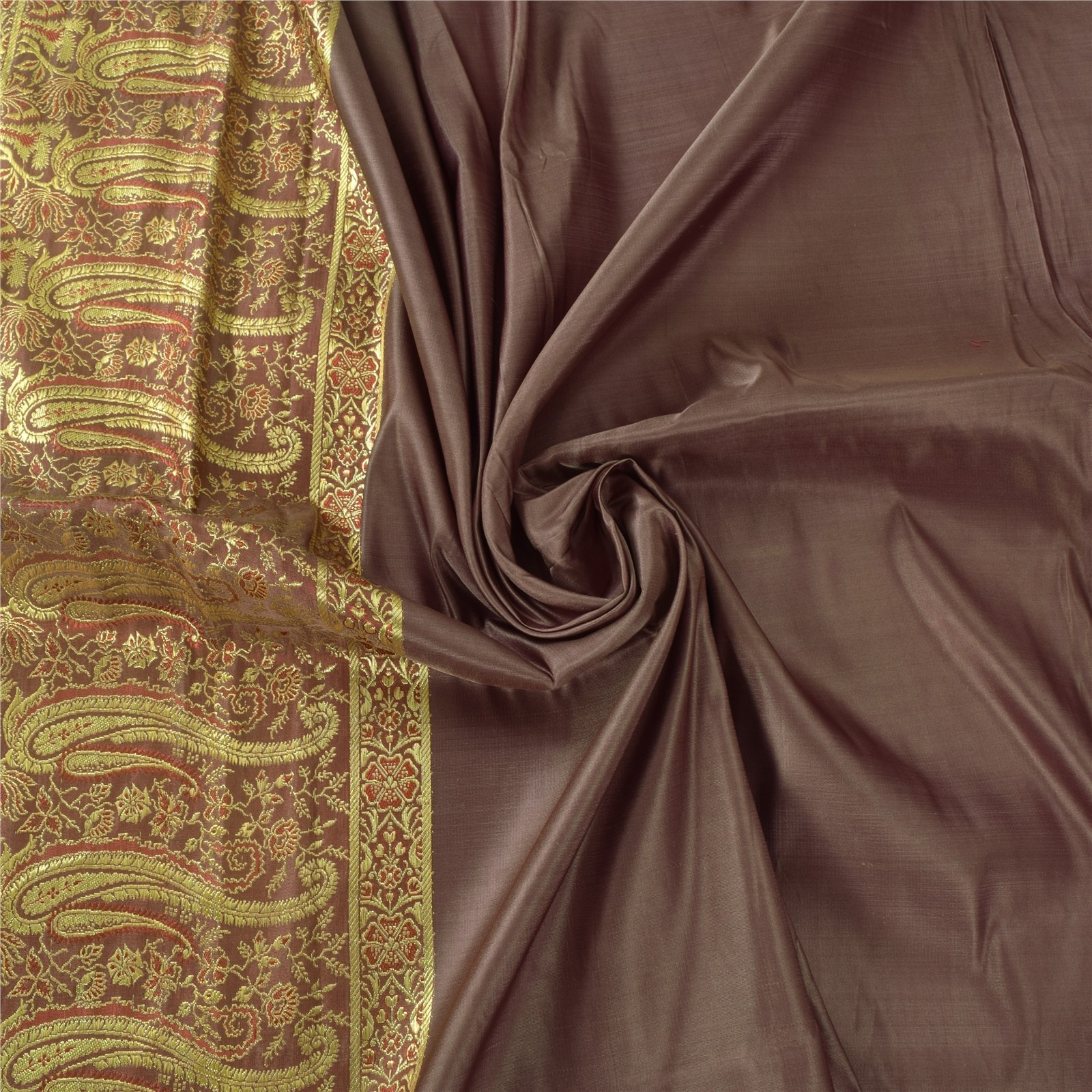 Sanskriti Vintage Lilac Soft Pure Silk Sarees Brocade/Banarasi Zari HandWoven 5Y