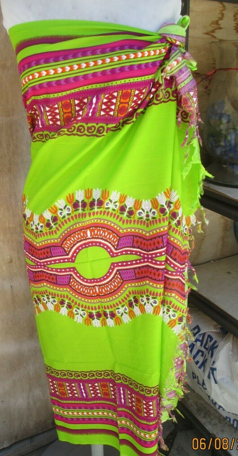 Women Boho AfricanDashiki Print Summer Bech Wrap Sarong 43 Allover Ocean