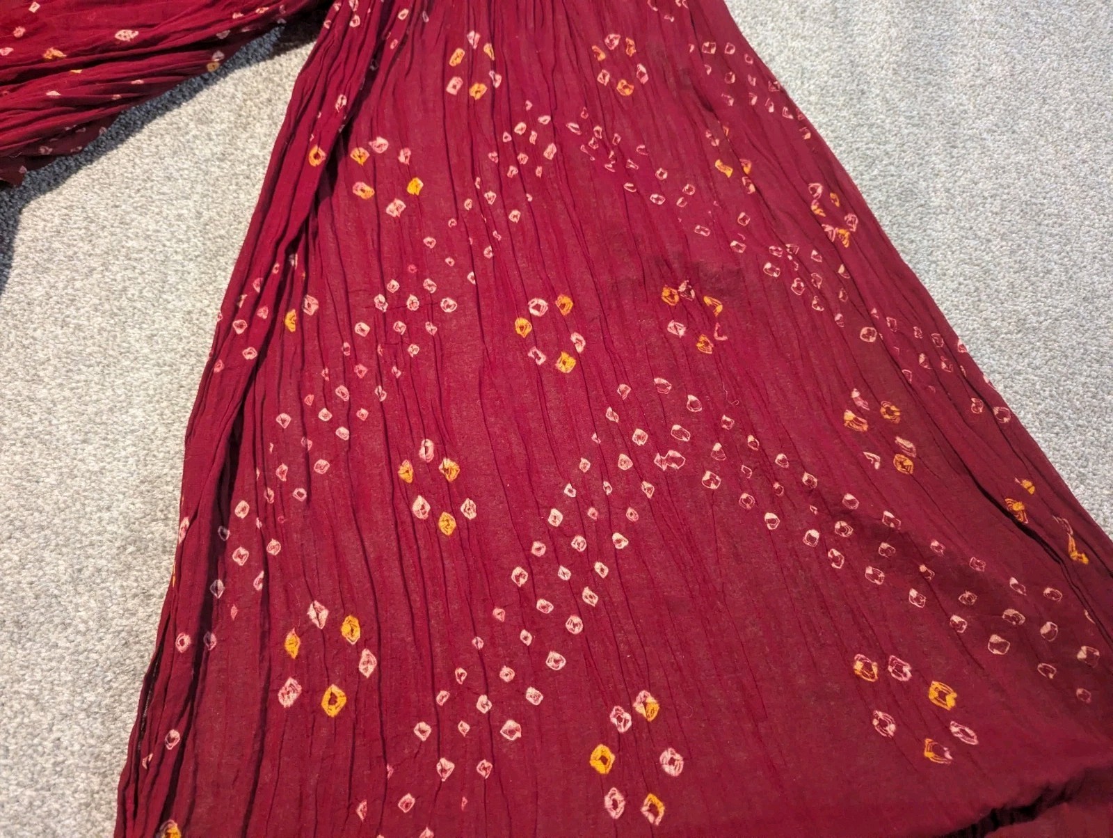 Vintage Indian Kurta Dress Womens XL? + Scarf & Pants Kurti Tunic Embroidered