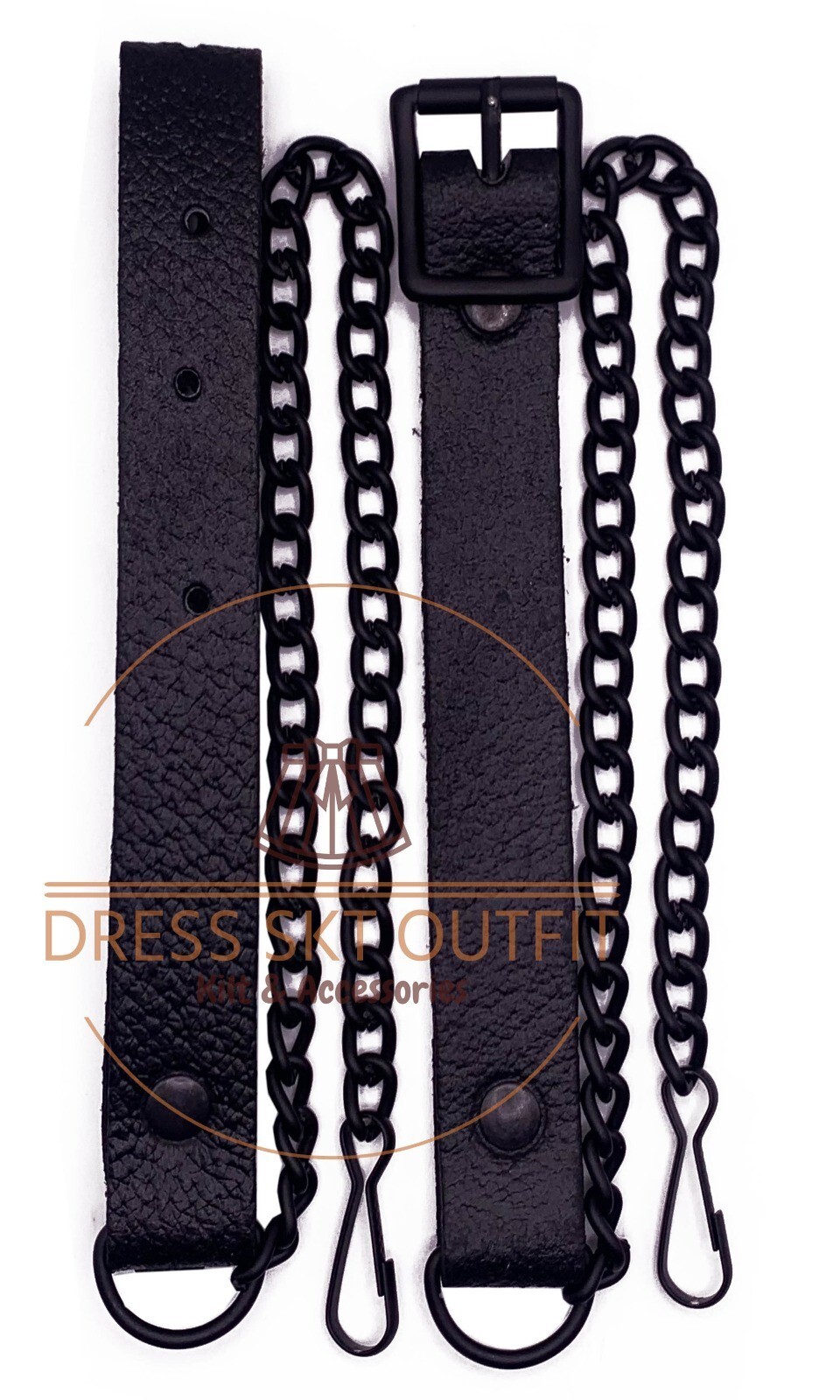 Scottish Full Dress Cow Skin kilt Sporran Highlander Celtic Cantle Black Finish