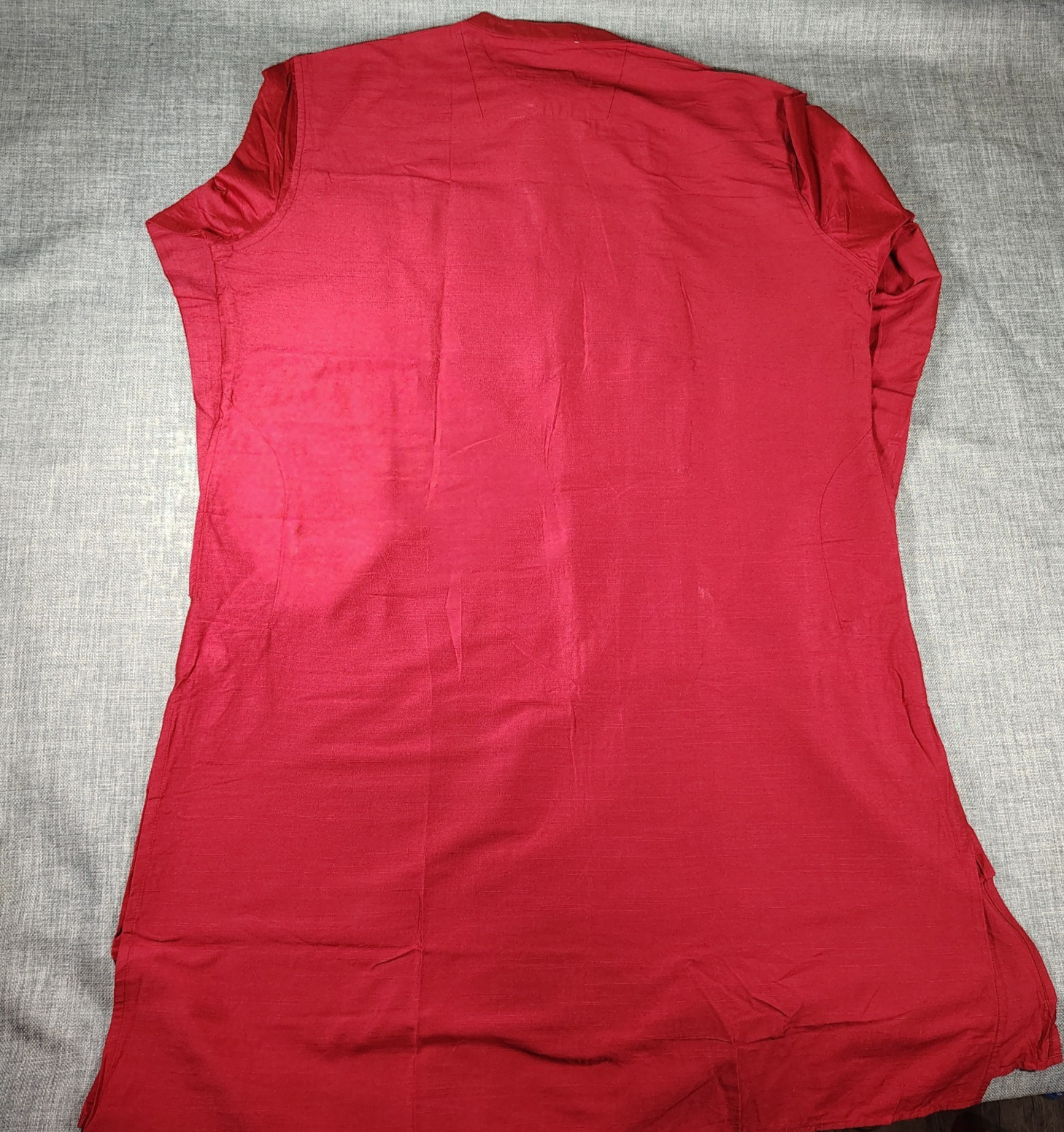 Indian Pakistani Women’s Kurti Tunic Dress Maroon XXL Lightweight Button Up