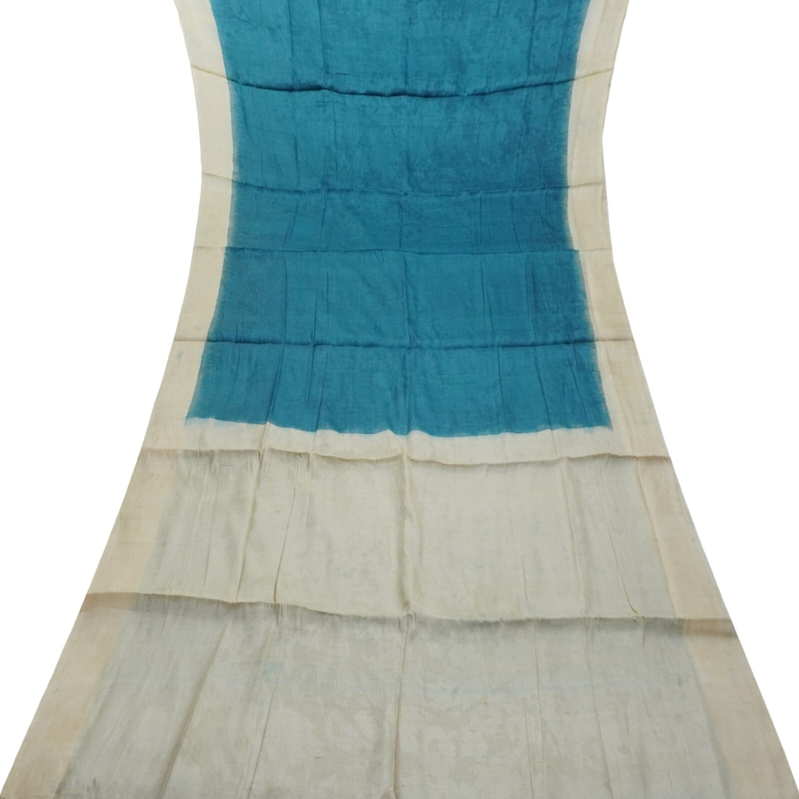 Vintage Peacock Blue Saree 100% Pure Silk Handwoven South Indian Sari 5YD Fabric