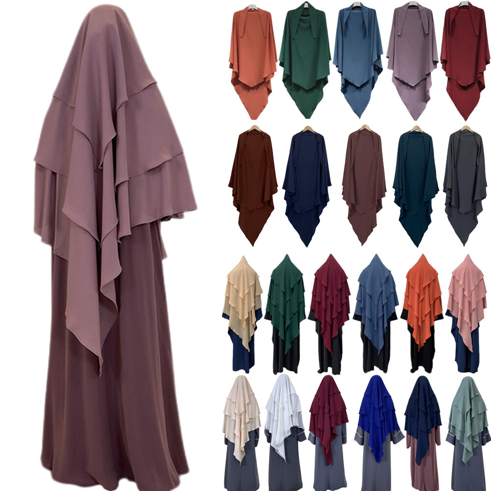 Muslim Women Prayer Scarf Hijab Overhead Burqa Niqab Ramadan Khimar Abaya Kaftan