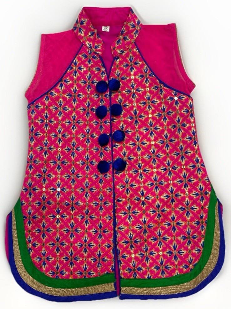 Indian Wedding Dress Jacket Baby Girl Toddler Size 20 Beautiful Hot pink Blue
