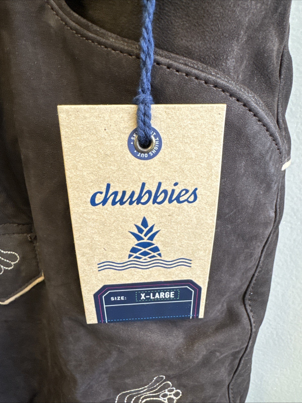 NWT Chubbies Mens XL Lederhosen Brown Suede Lamb Leather German Oktoberfest