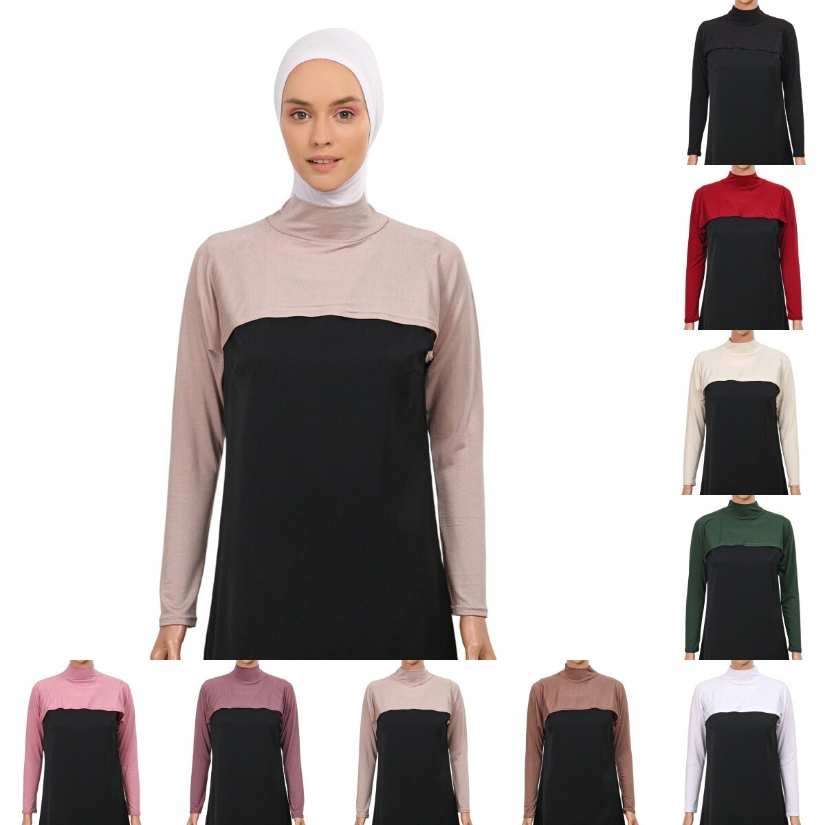 Muslim Women Shoulder Sleeves Neck Cover Arm Sleeve Raglan Sleeves One Piece New