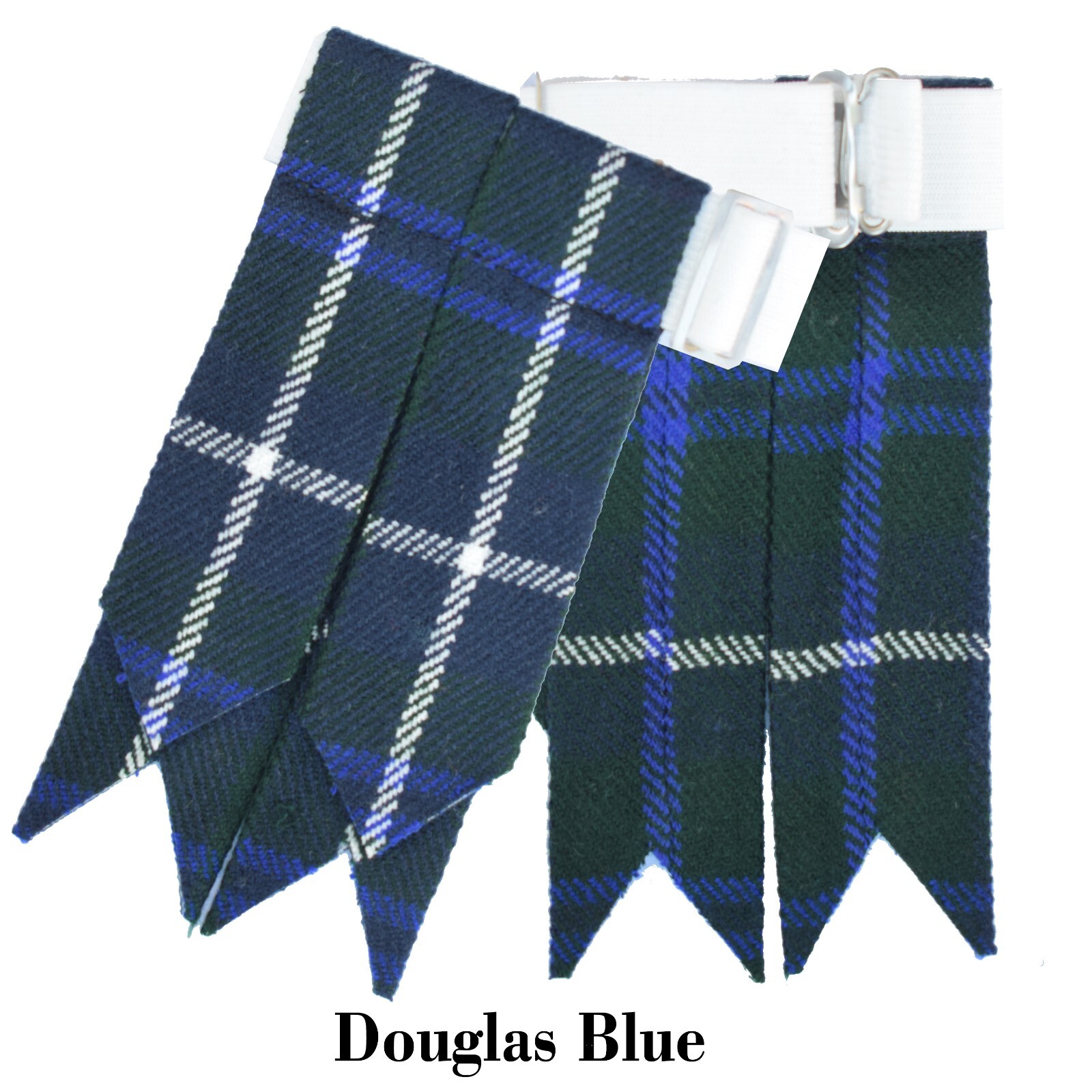 Men’s Scottish Douglas Blue Tartan Kilt Flashes