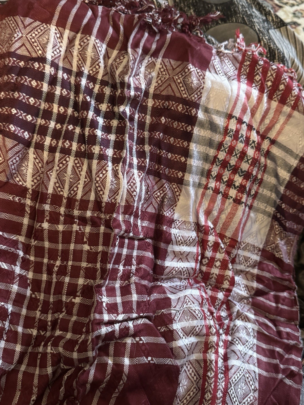 Palestinian Keffiyeh Scarf with Soft Arabic Fabric Shemagh