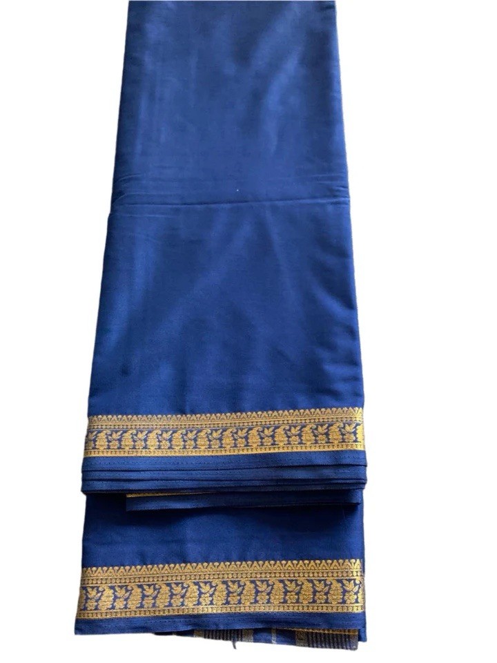 Navy blue Pure Mysore Silk saree sari party wear women Engagement south indian