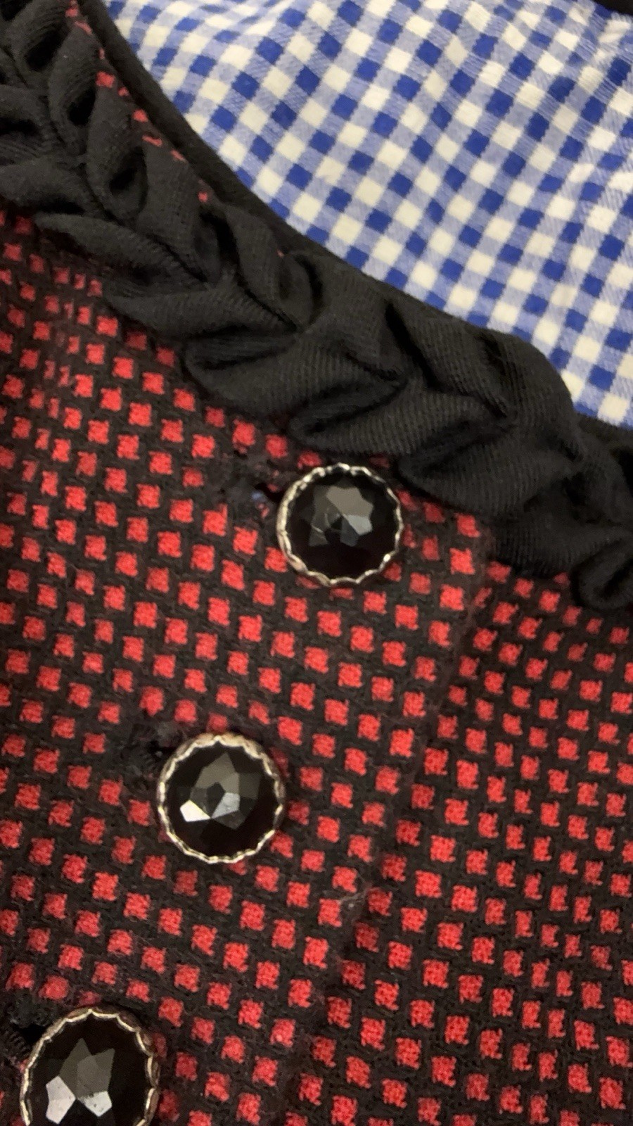 Vintage Wool Dirndl Dress Folk Oktoberfest Handmade Button Detail M