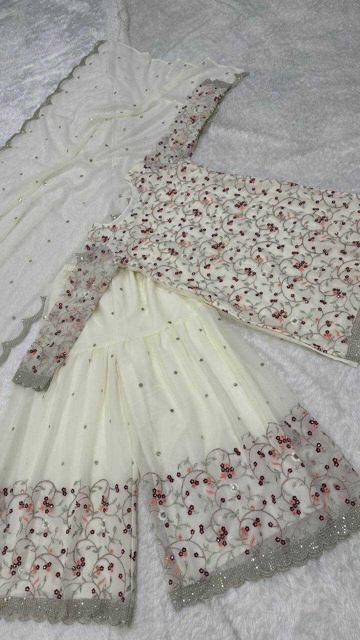Launching New Georgette Top Palazzo With Dupatta For Wedding