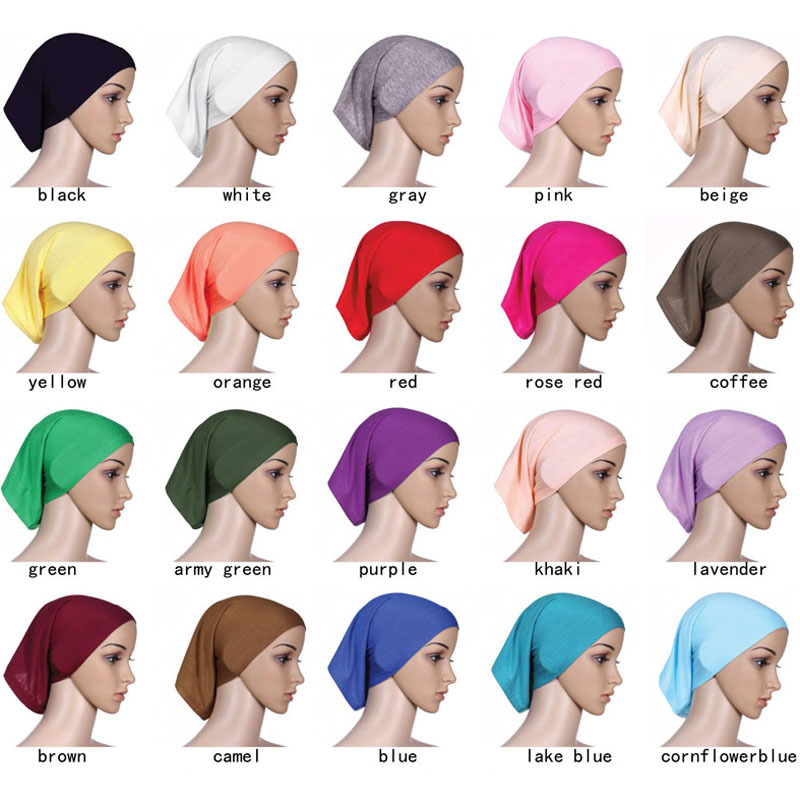 Muslim Women Under Scarf Inner Cap Tube Bonnet Neck Cover Hats Hijab Head Wrap
