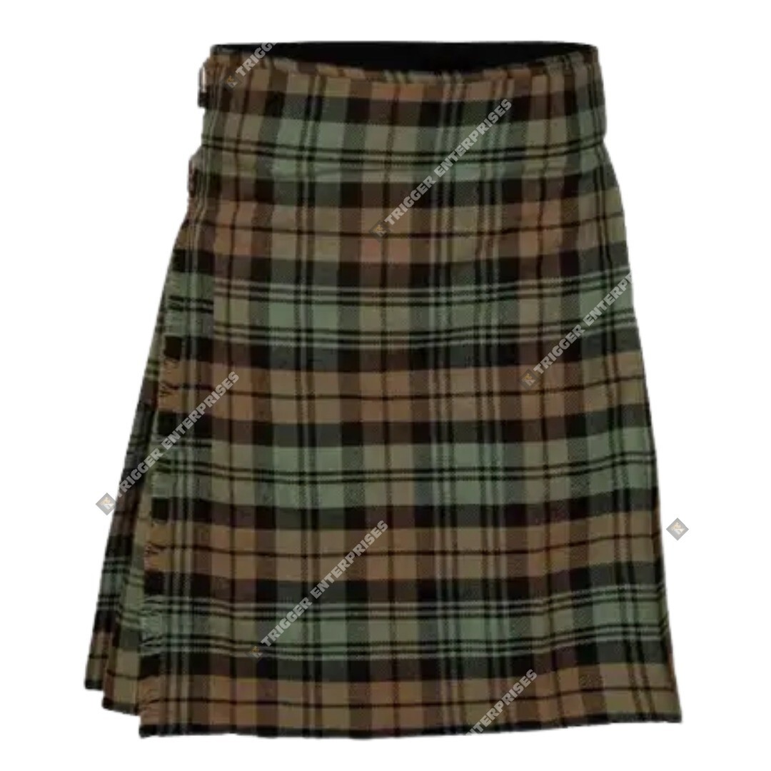 Handmade 8 yard 16 oz Black Watch Weathered Tartan Kilt for Men’s | Custom Kilts