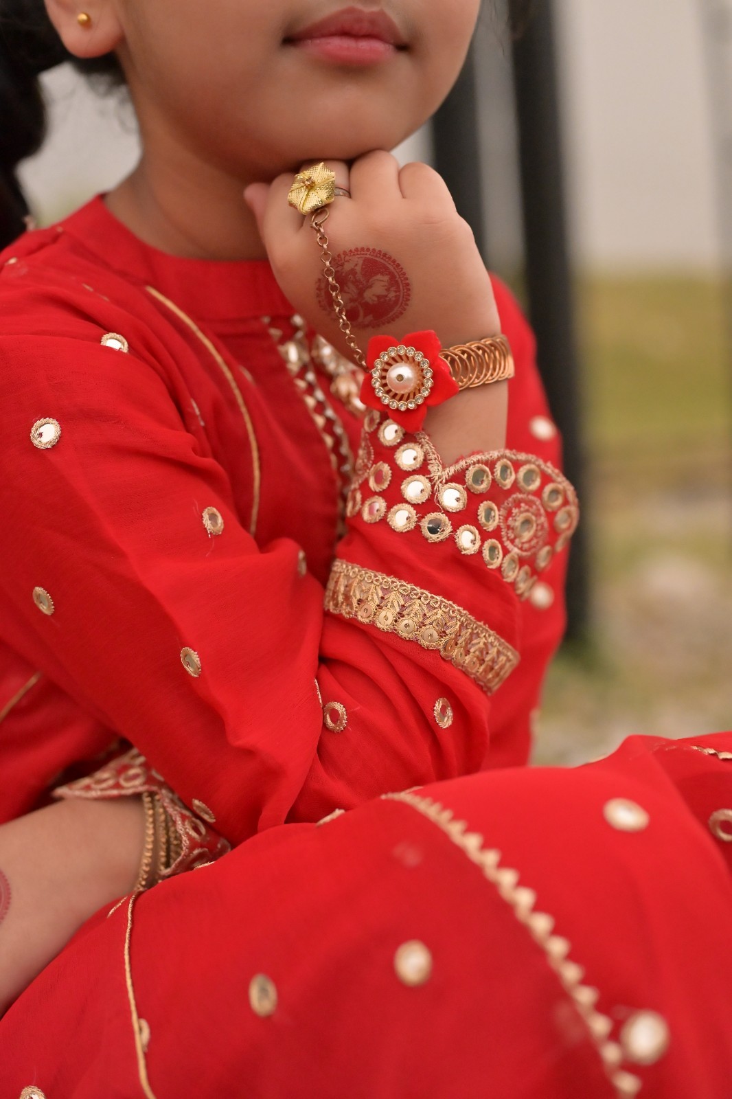 Pakistani mother /daughter matching outfit/ 2 pcs lined dress with plazo pants