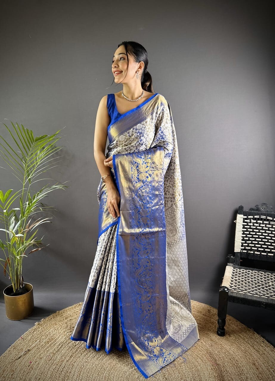Tissue Silk Fabric Saree Blouse Dress Wedding Night Party Wear Casual Trending