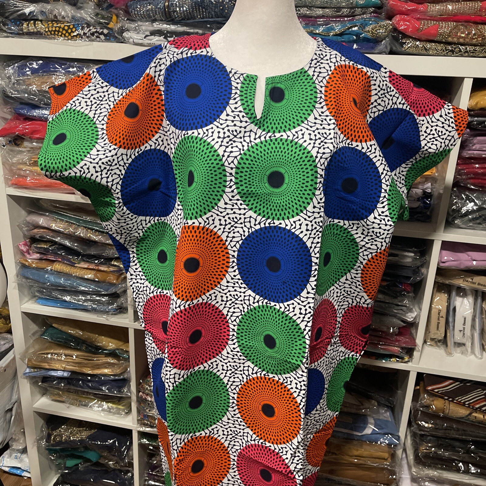 Women’s Simple African Ankara Cotton Dress