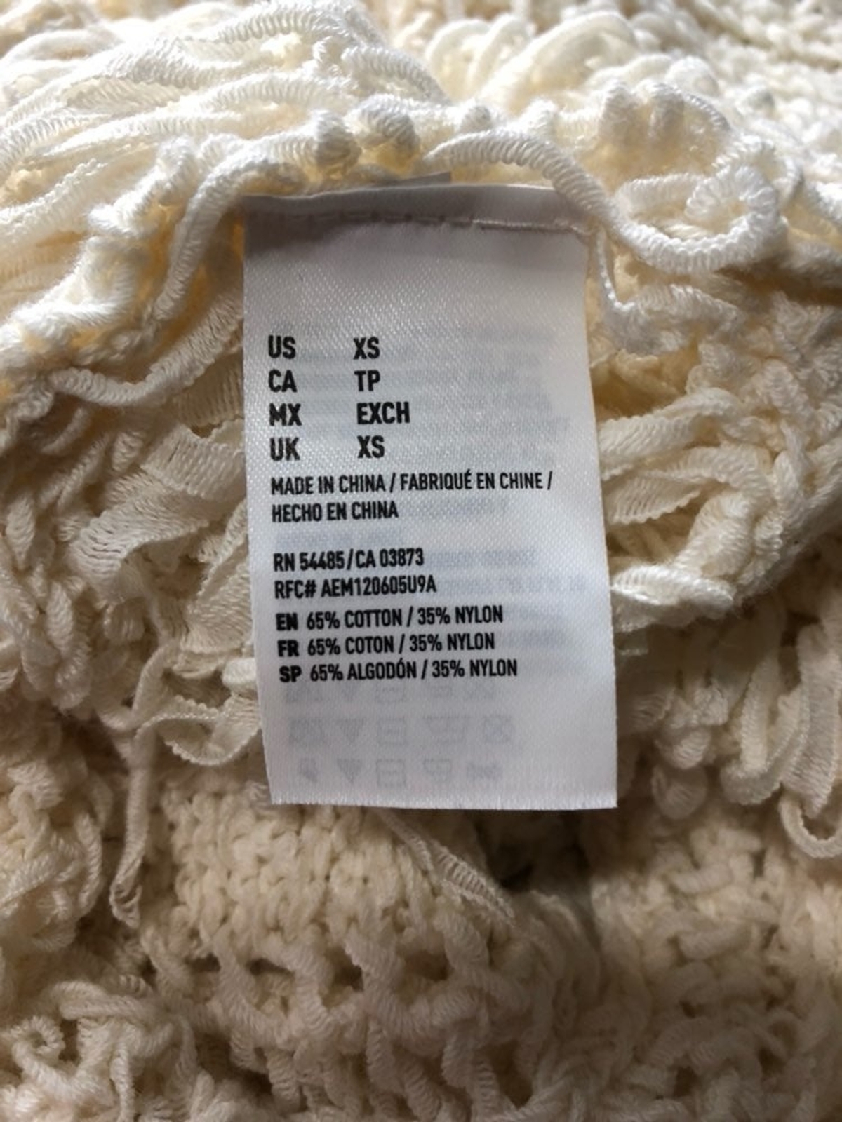 AEO Crochet Cream Tank Top Sz: XS Boho Festival American Eagle