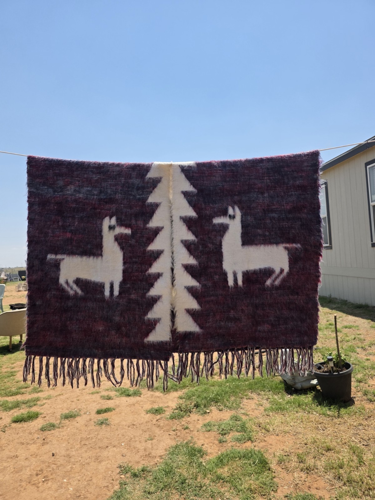 Vintage Inca Galleria Ecuadorian Acrylic Poncho “Alpaca Theme”