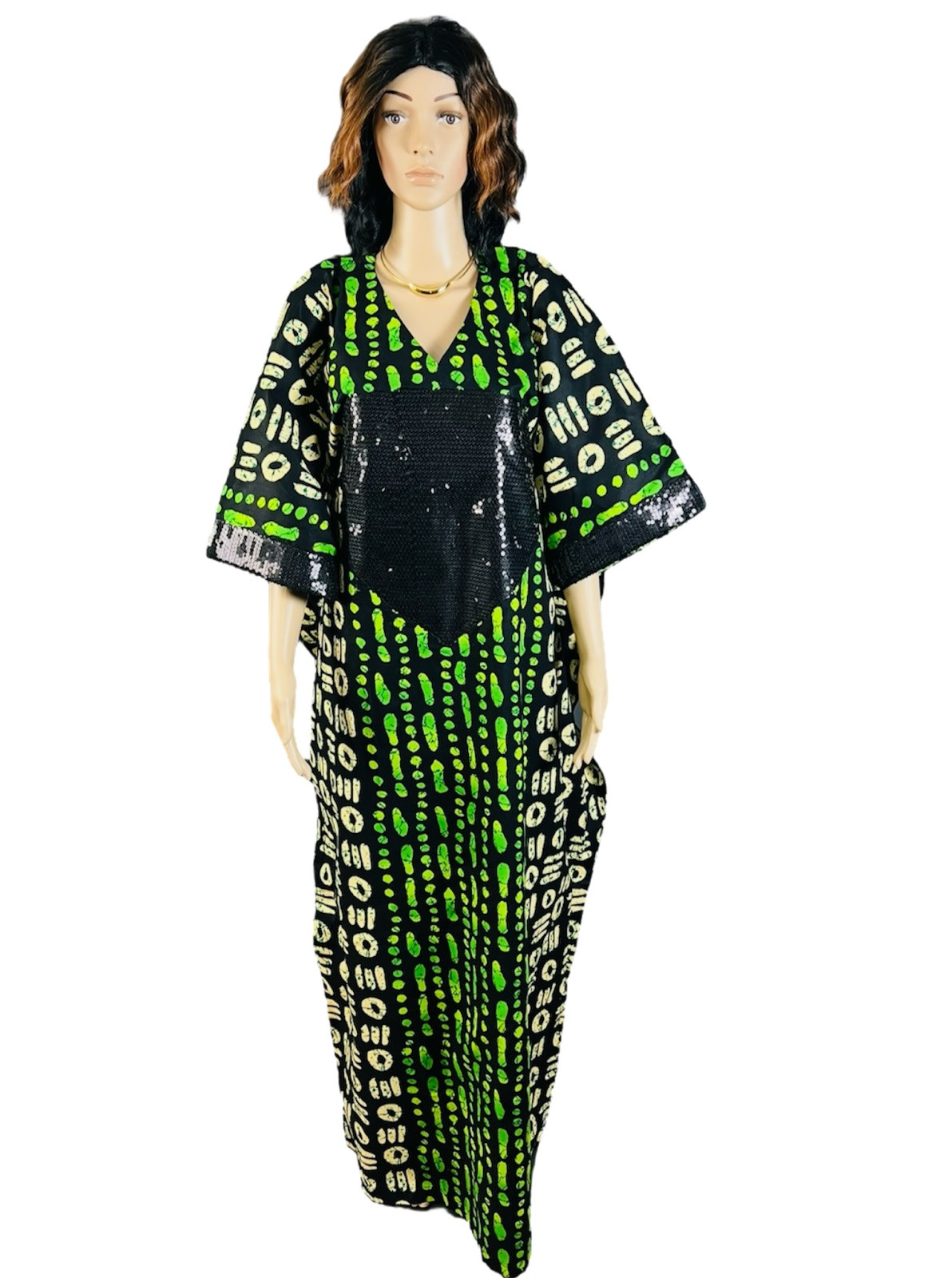 Latest African Ankara Dress Mixed with Sequin. Fit M, L and XL.