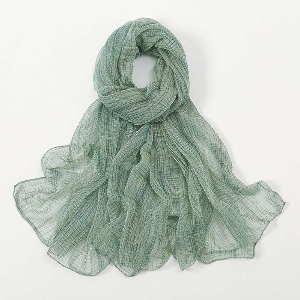 Women Shimmer Scarf Stripe Headscarves Shawls and Wraps Muslim Headwraps Fashion