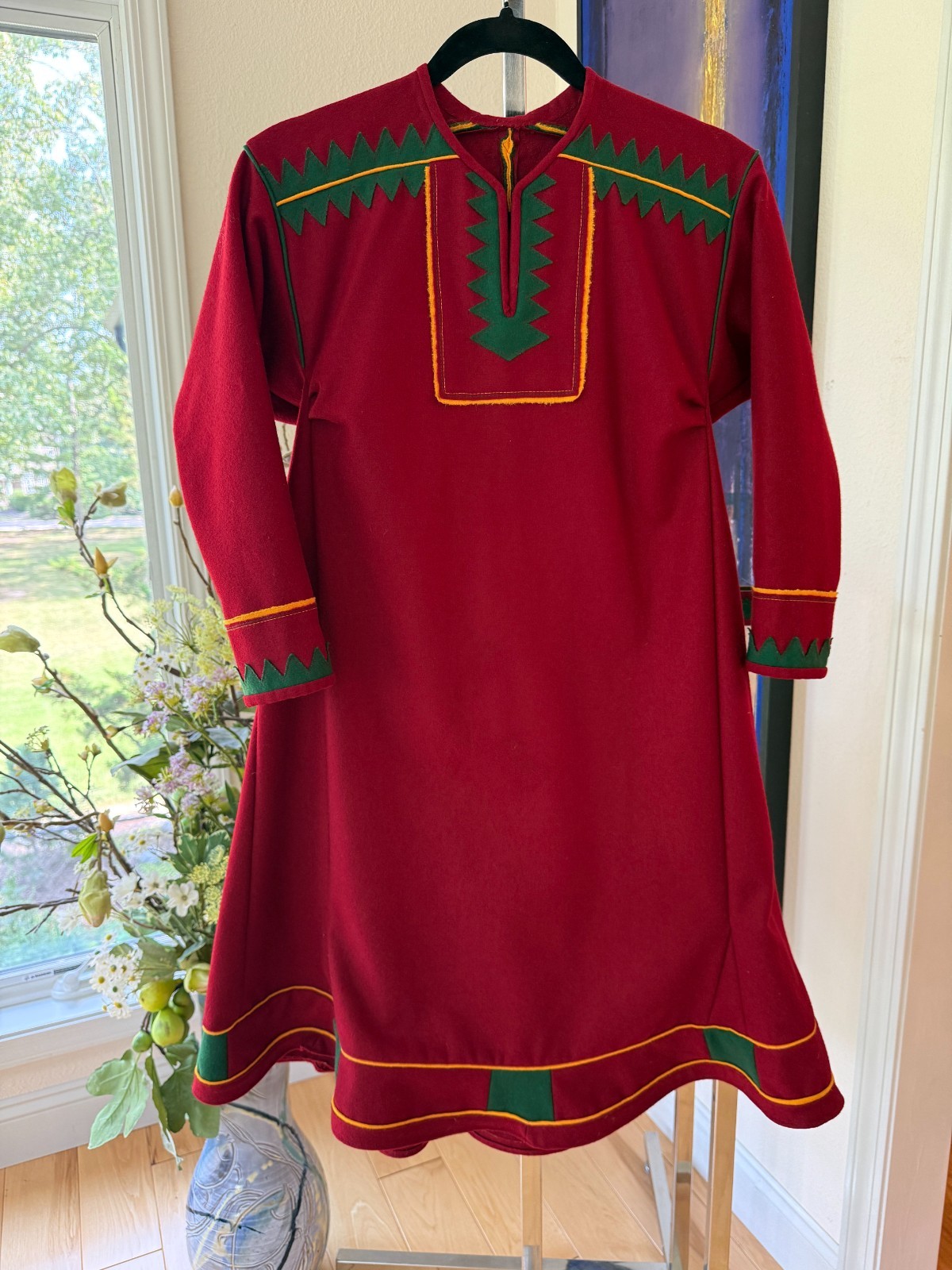 AUTHENTIC Fine S/M Dark Red soft Wool Norwegian Sami Kofte Bunad Saami Norway