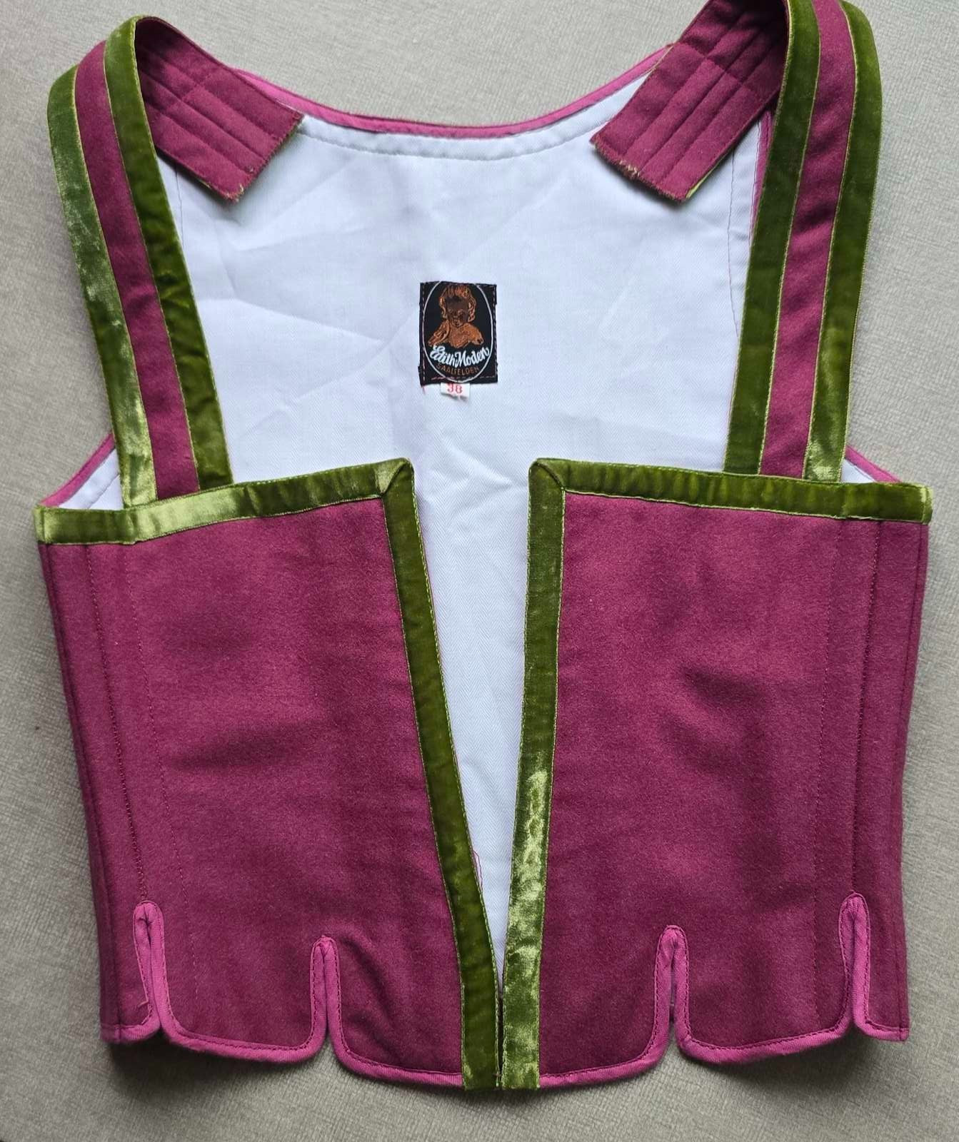 Vintage Stein Moden Austrian Trachten Suit Wool Corset Vest&Embroidered Skirt 38