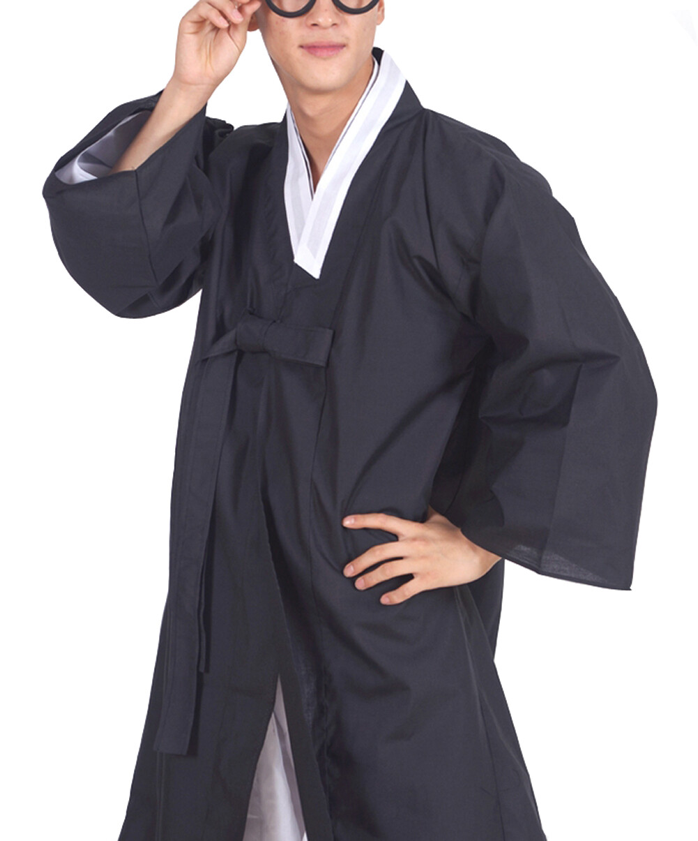 Men outer coat traditional garment Durumagi robe Halloween costume Korean Hanbok
