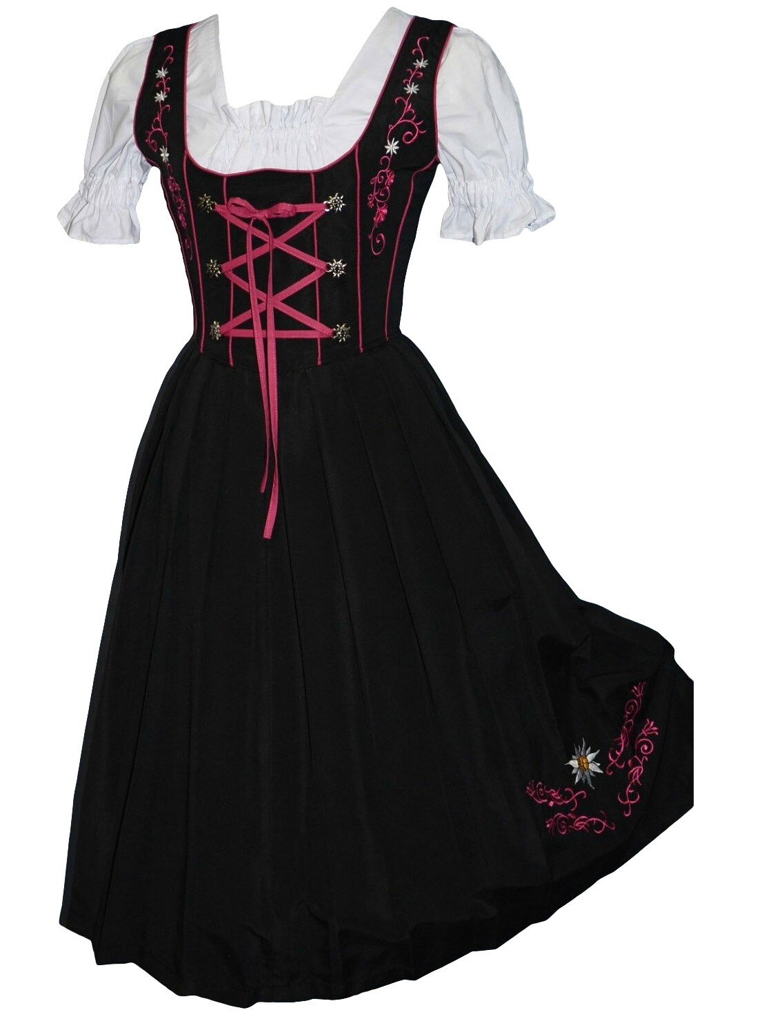 S 6 Oktoberfest German Dirndl Dress Long Waitress Bavarian Swing Party 3 Pc Set