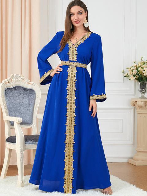 Arab Morocco Muslim Dress Abaya Women Embroidery Maxi Abayas Dubai Turkey Islam