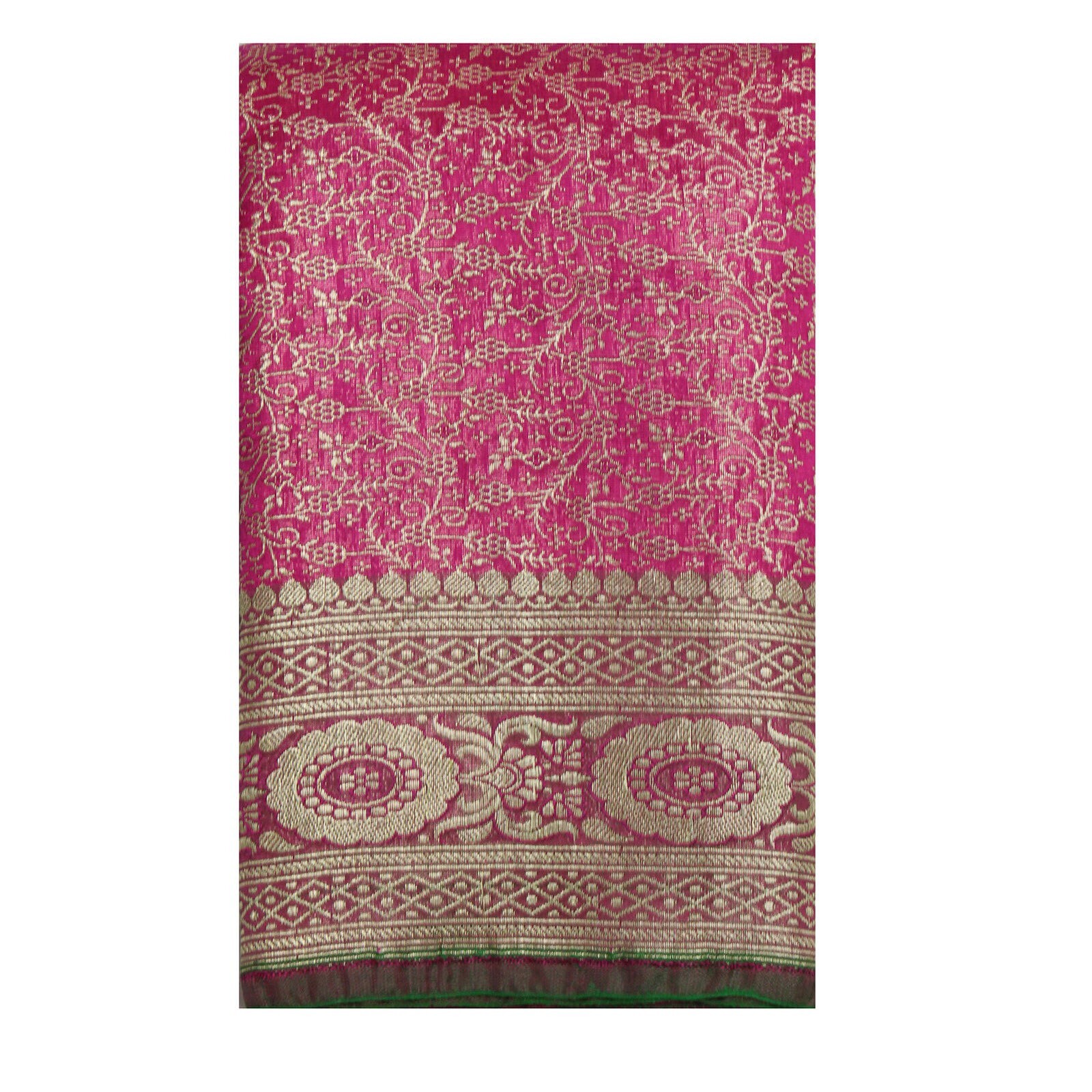 Vintage Pink Art Silk Banarasi Heavy Saree Metallic Zari Woven Sari Craft Fabric