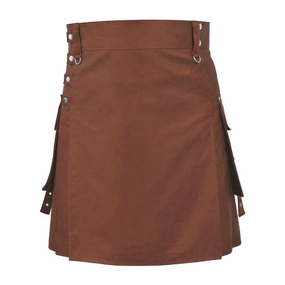 Medieval Skirt Solid Color Scottish Festival Men Kilt Traditional Highland Dress