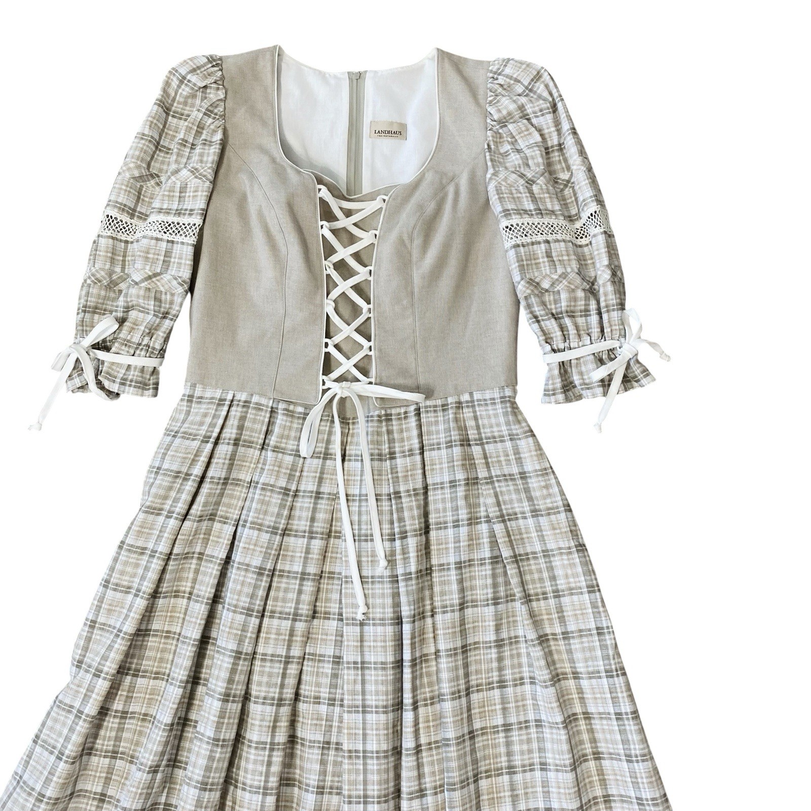 LANDHAUS Germany Prairie Dress Milkmaid Dirndl Traditional Size 10 Medium