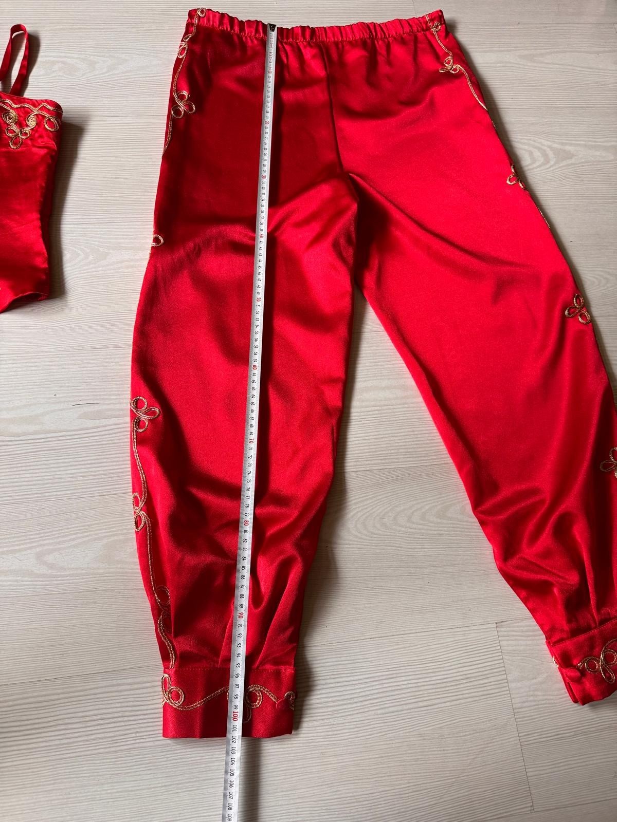 Turkish Wedding Dress, Red Bindalli Shalwar, Ethnic Folklore Costume