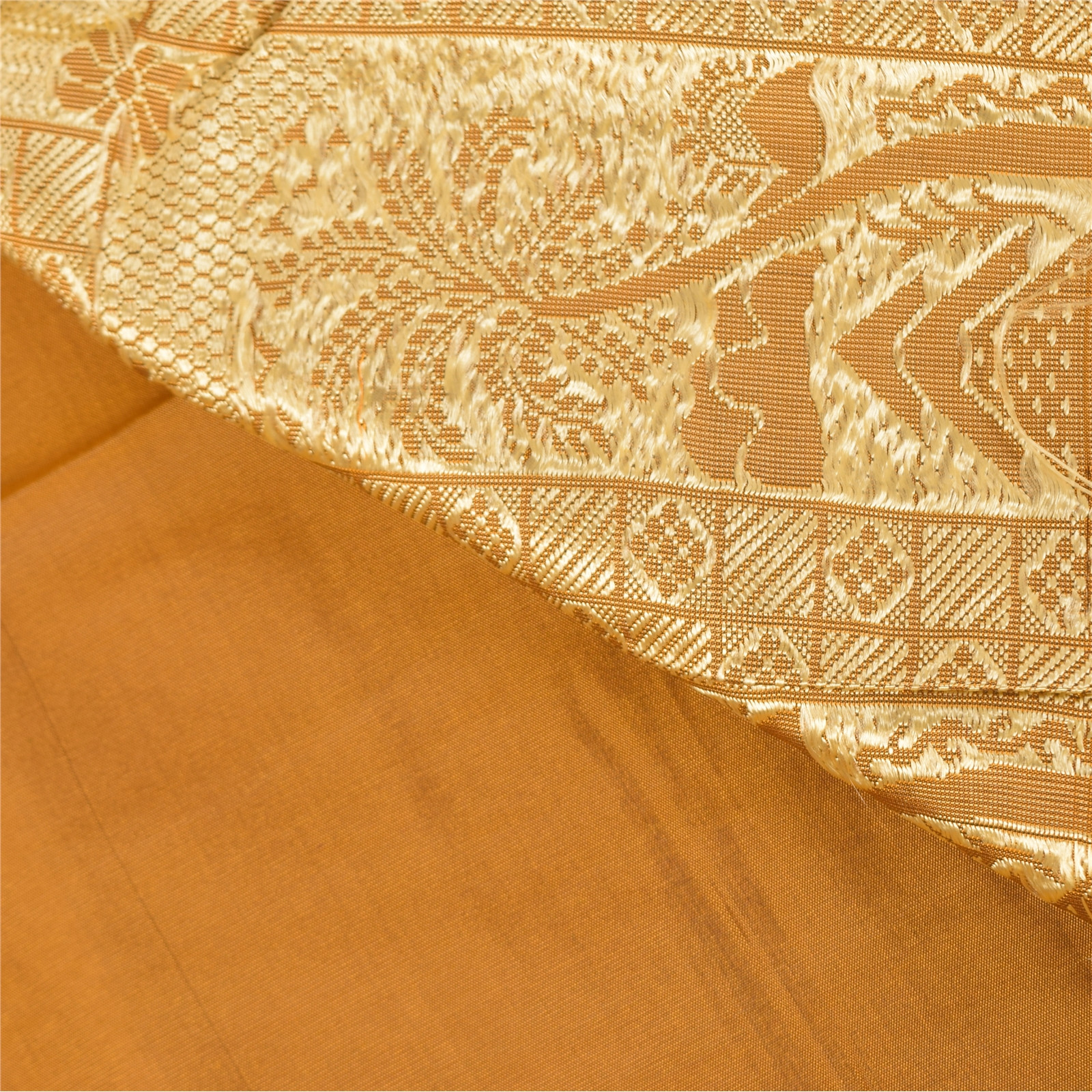 Sanskriti Vintage Yellow Sarees Blend Silk Woven Baluchari Sari 5Yd Craft Fabric