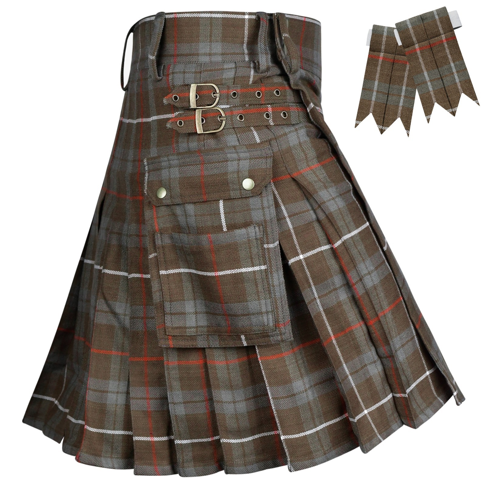 Valor Acrylic Utility Kilt for Men | 16oz Fraser Weathered Tartan KIlt