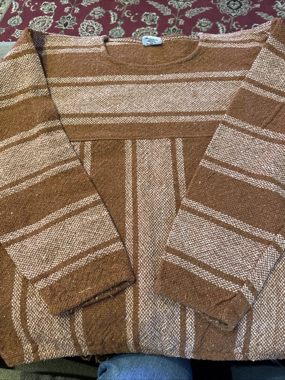 ST Traditional Mexican Mexico Poncho Acrylic Cotton Size XL (CT)