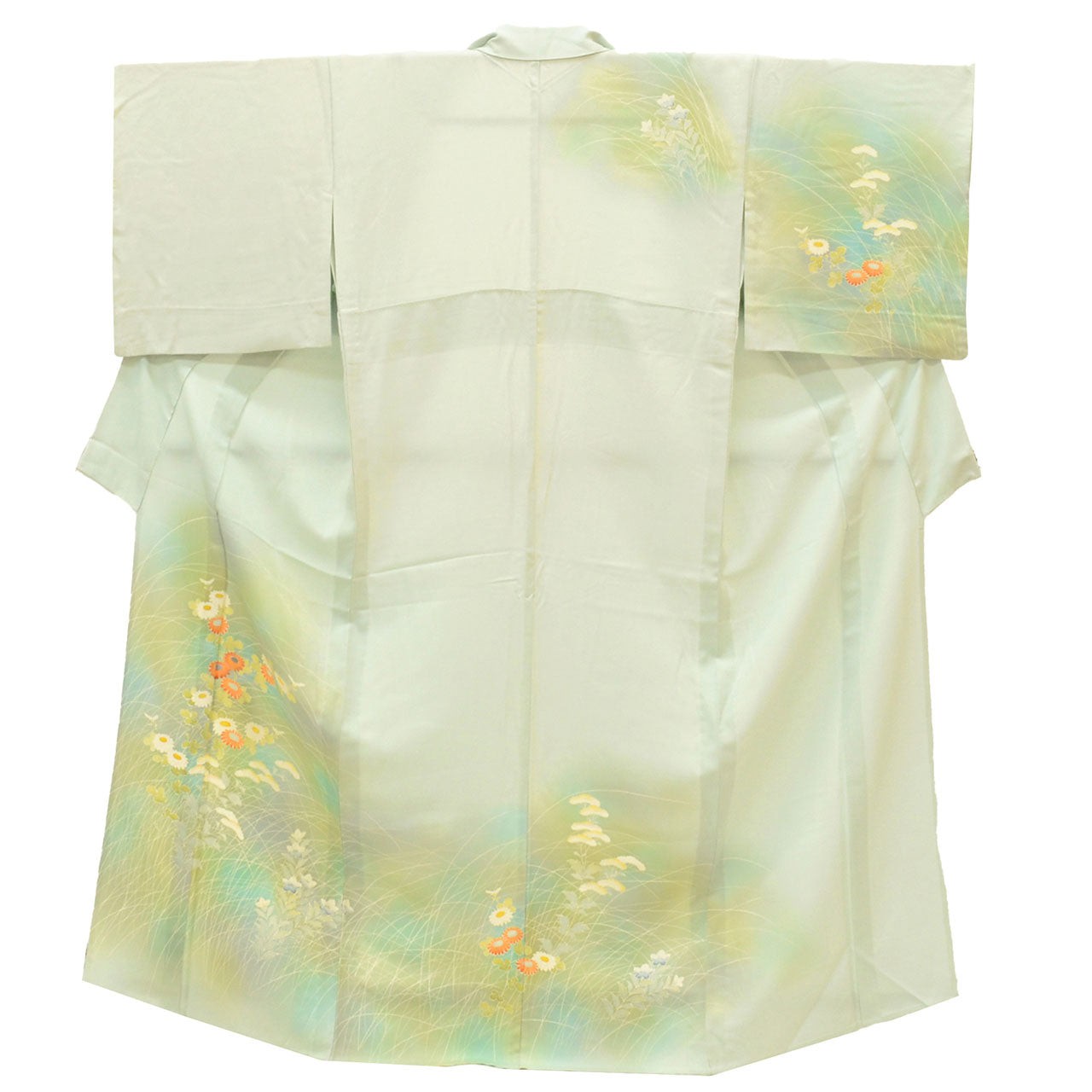 Vintage Japanese Kimono | Houmongi | Green Silk | uu1132b