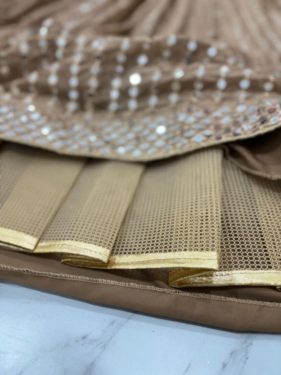Stylish Look Dusty Brown Karishma Silk Lehenga Choli With Dupatta For Women