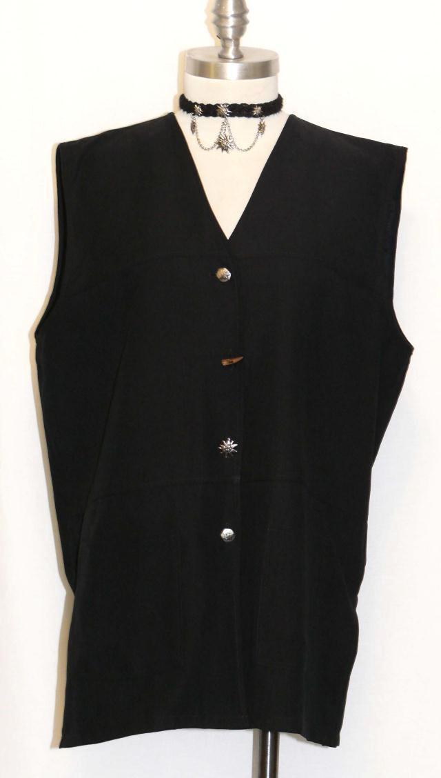 BLACK ~ Women German Evening Casual Church Dress Skirt Pants Suit VEST 42 14 L